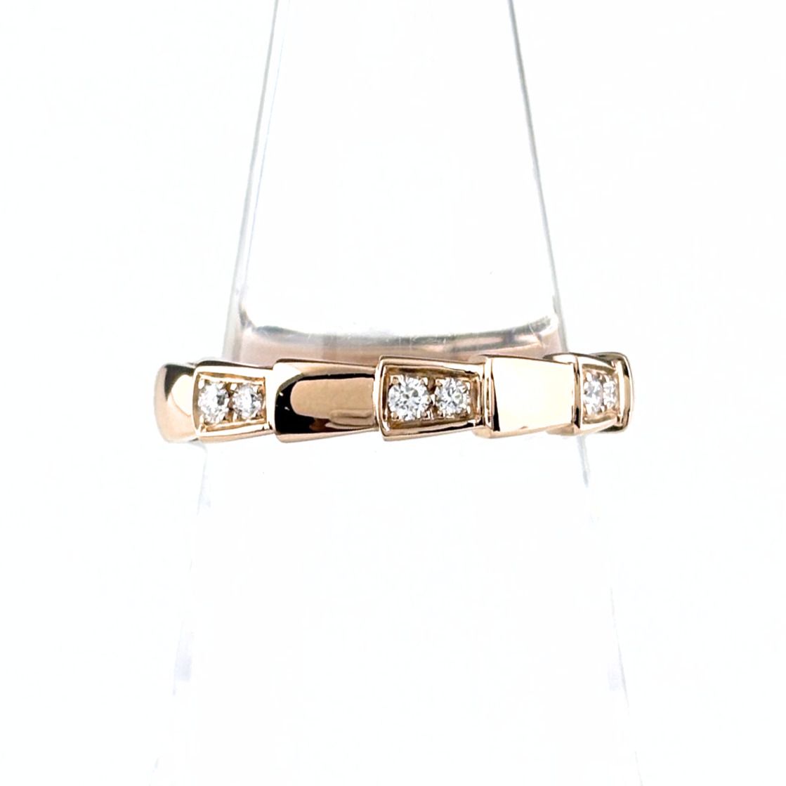 ブルガリ BVLGARI セルペンティ ヴァイパー リング PG ピンクゴールド 指輪 メレダイヤ リング 11.5号 750 ダイヤモンド レディース 【中古】