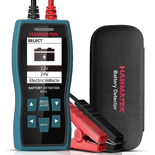 HANMATEK バッテリーテスター、12V/24V バッテリーチェッカー、100-2000CCAテスター、自動車/アイドリングストップ車/トラック/モーバイク/ATV/SUV/ボート/ヨット向け 日本語取扱書付き BT10kk