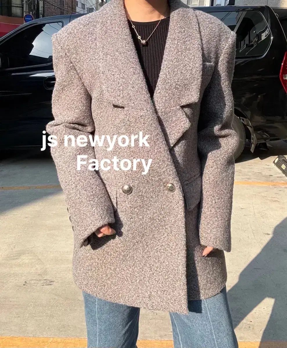 jsNEW YORKスタイルセール(当日発送)完売ルーズフィット ダブルウールジャケット(完全かわいい)