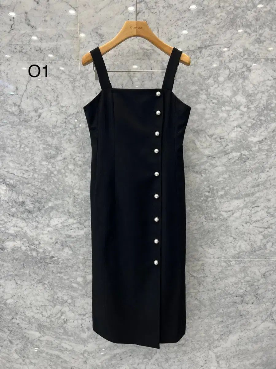 JS NEW YORK スタイル BIG セール (当日発송) 完売 レイヤード パールボタン ロング丈ワンピース