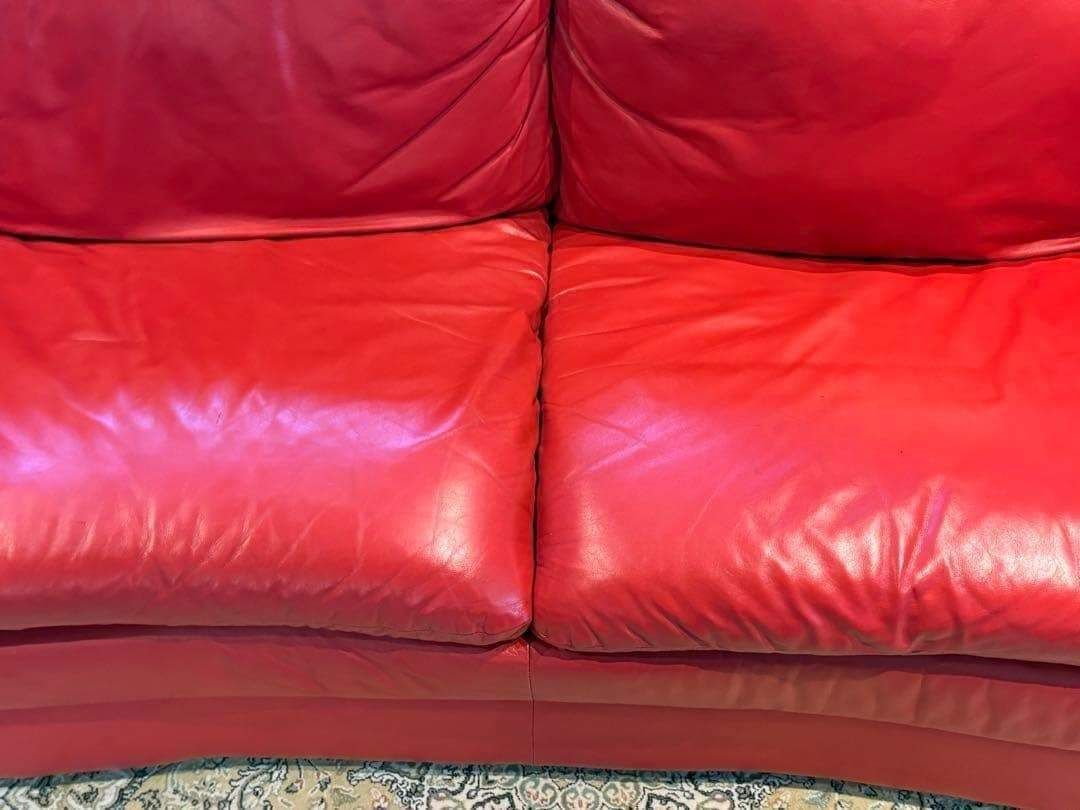 カウチソファ レッドソファ 3P モダン クラシック シンプル レザー IG