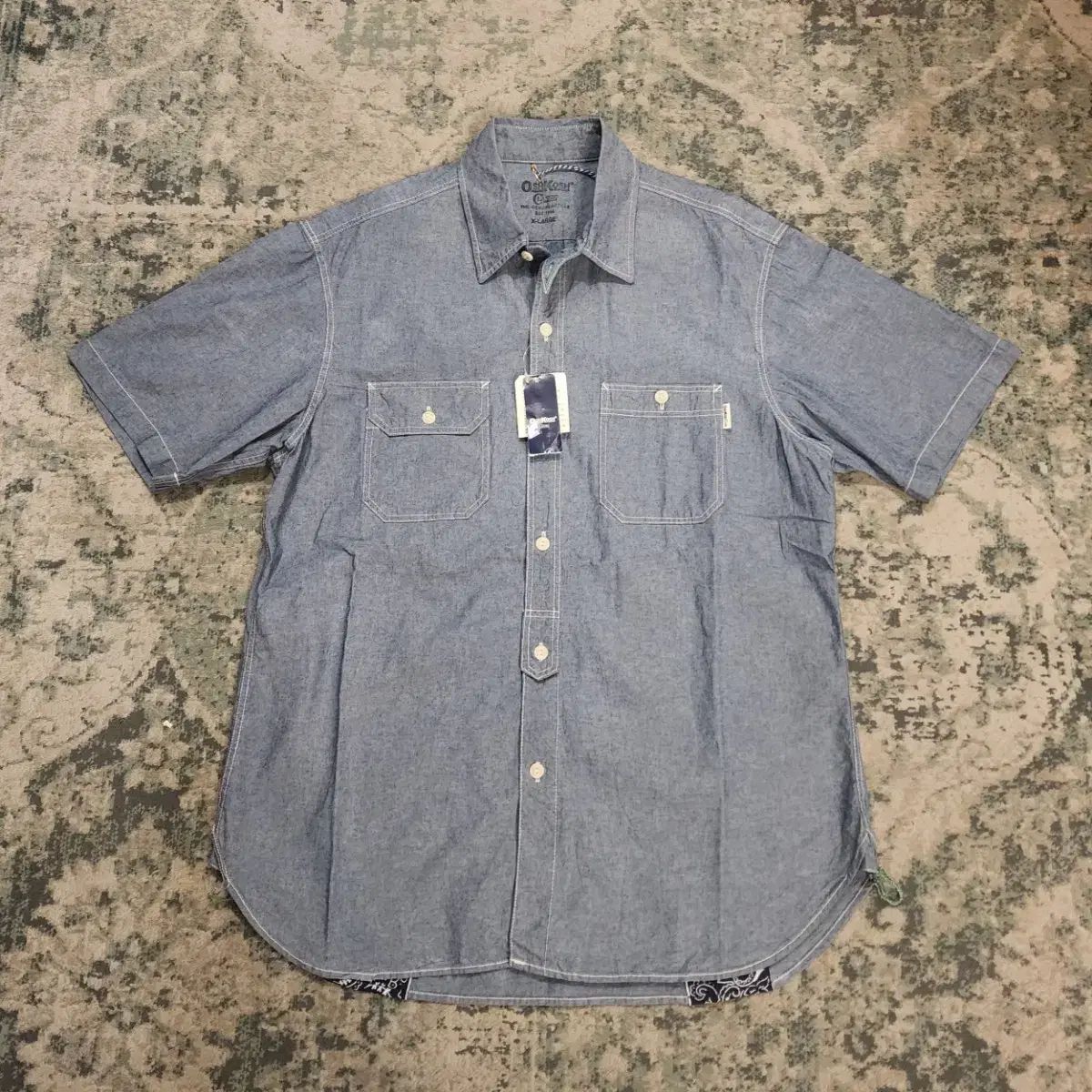 90s製作 オシュコシュ シャンブレー ハーフシャツ