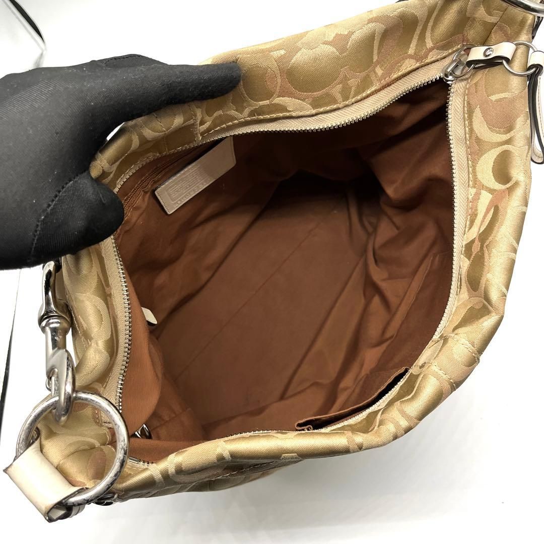 COACH Carly Hobo Signature Bag y2k Optic コーチ カーリー ホーボー シグネチャー COACH ショルダーバッグ レディース コーチ キャンバス レザー ベージュ y2k アーカイブ 2756