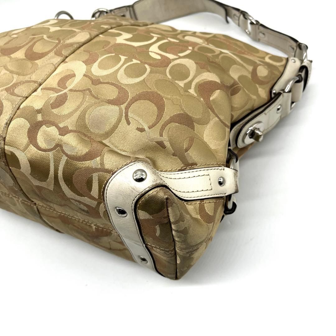 COACH Carly Hobo Signature Bag y2k Optic コーチ カーリー ホーボー シグネチャー COACH ショルダーバッグ レディース コーチ キャンバス レザー ベージュ y2k アーカイブ 2756