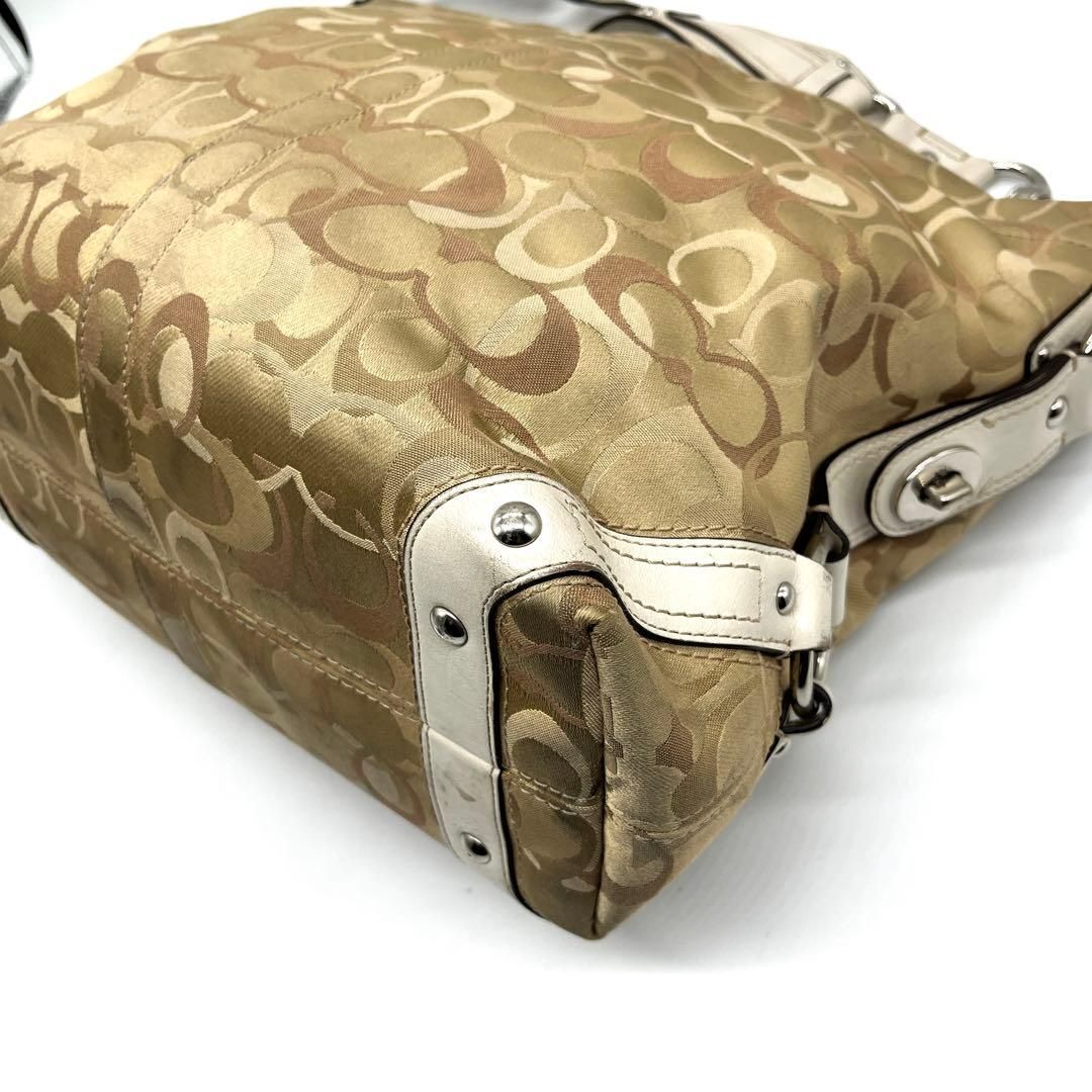 COACH Carly Hobo Signature Bag y2k Optic コーチ カーリー ホーボー シグネチャー COACH ショルダーバッグ レディース コーチ キャンバス レザー ベージュ y2k アーカイブ 2756