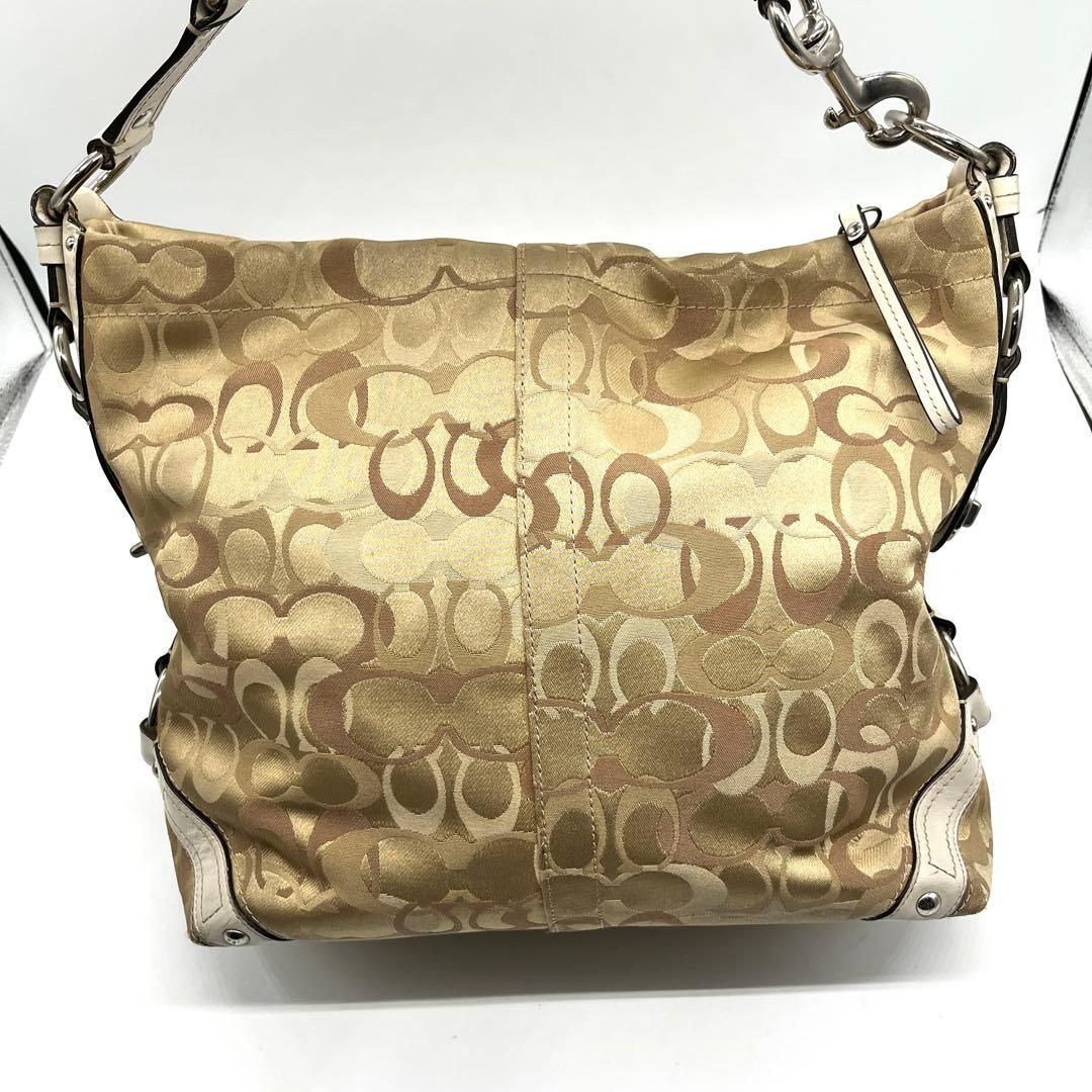 COACH Carly Hobo Signature Bag y2k Optic コーチ カーリー ホーボー シグネチャー COACH ショルダーバッグ レディース コーチ キャンバス レザー ベージュ y2k アーカイブ 2756