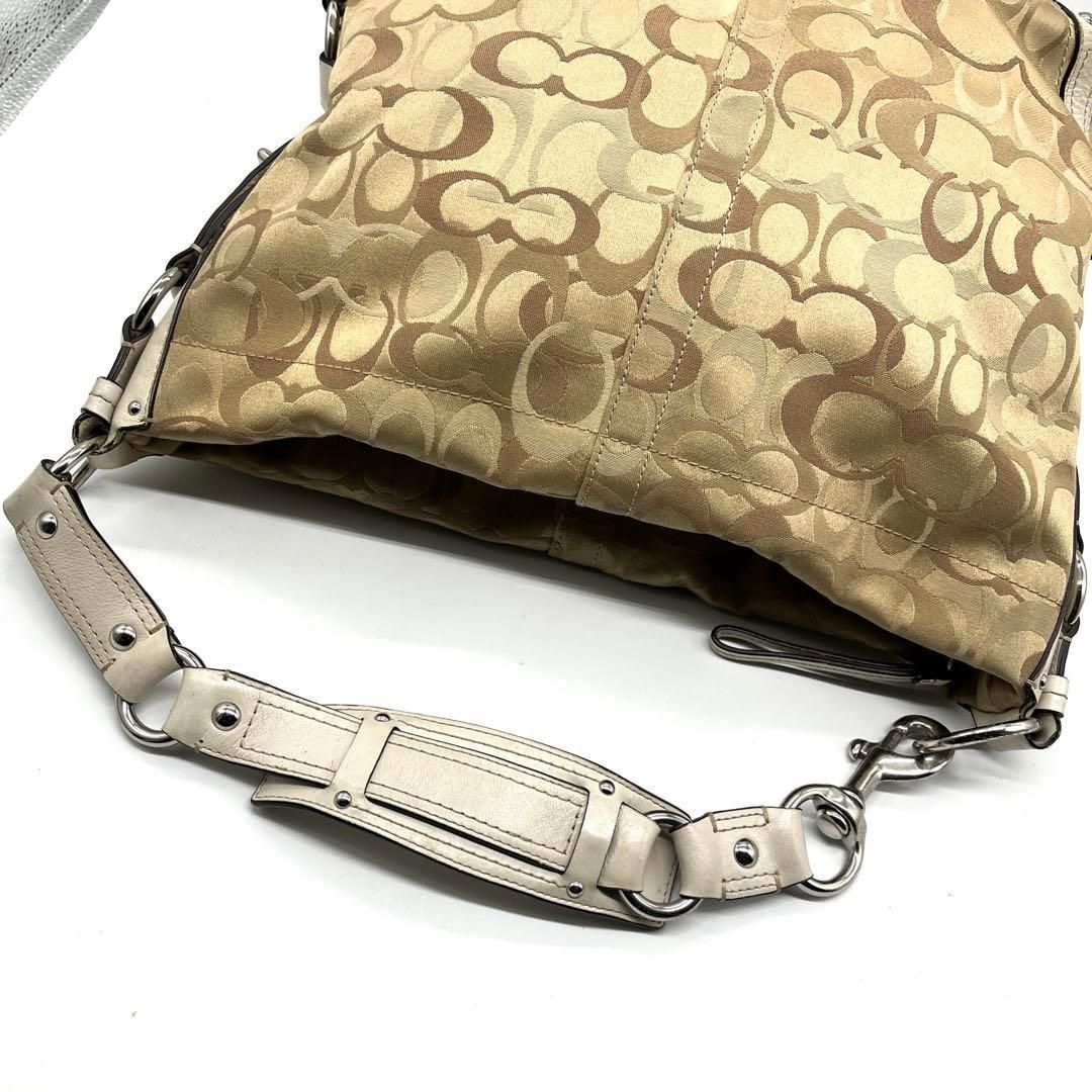 COACH Carly Hobo Signature Bag y2k Optic コーチ カーリー ホーボー シグネチャー COACH ショルダーバッグ レディース コーチ キャンバス レザー ベージュ y2k アーカイブ 2756
