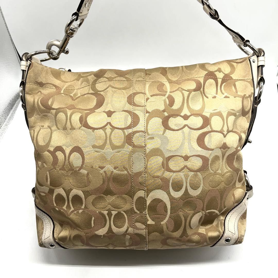 COACH Carly Hobo Signature Bag y2k Optic コーチ カーリー ホーボー シグネチャー COACH ショルダーバッグ レディース コーチ キャンバス レザー ベージュ y2k アーカイブ 2756