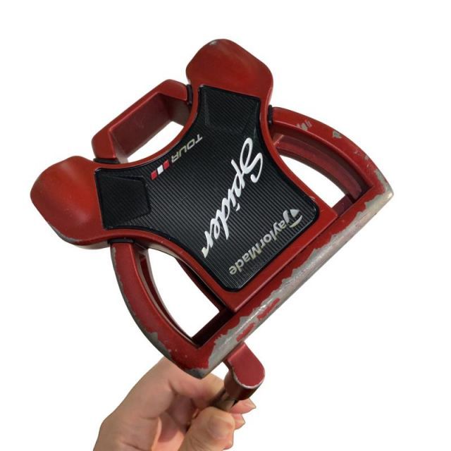 【中古】 テーラーメイド Spider Tour RED(サイトライン) クランクネック 34インチ パター PT スチール (フレックスその他) メンズ 男性用 右利き 右用 Dランク ゴルフクラブ