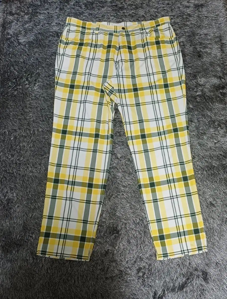ELLE GOLF ウェア イエロー CHECK カジュアル メンズ パンツ 38(96-122)