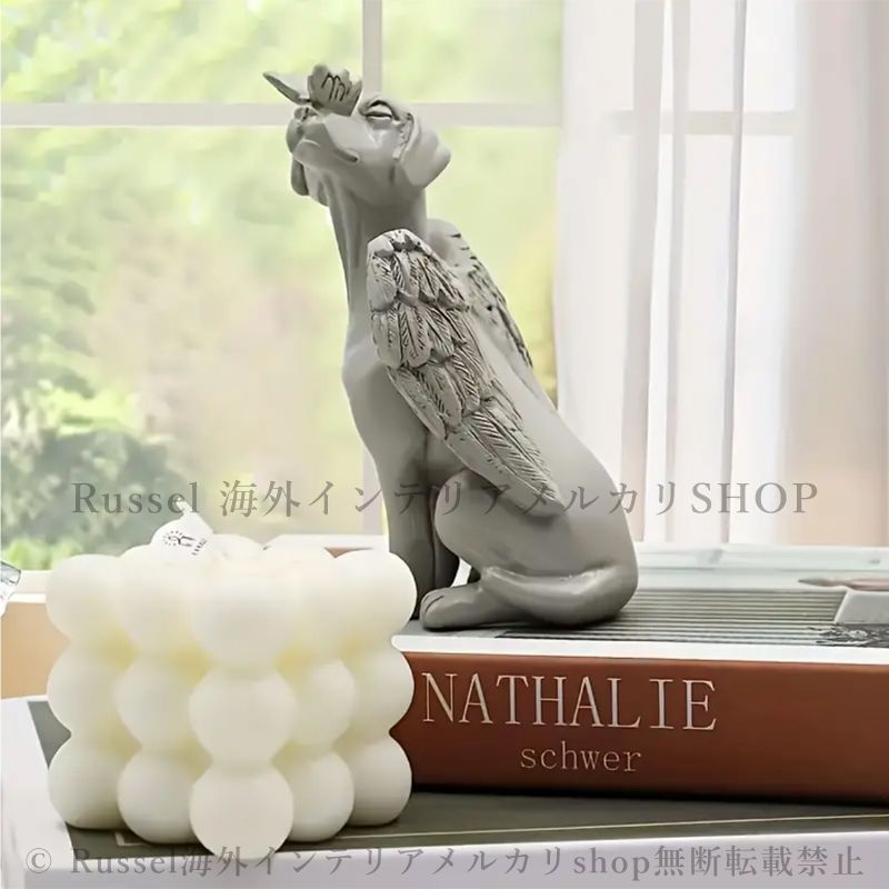 専用ページ 天使 樹脂 犬 工芸品 ペット 翼 ガーデンオーナメント 記念品 置物