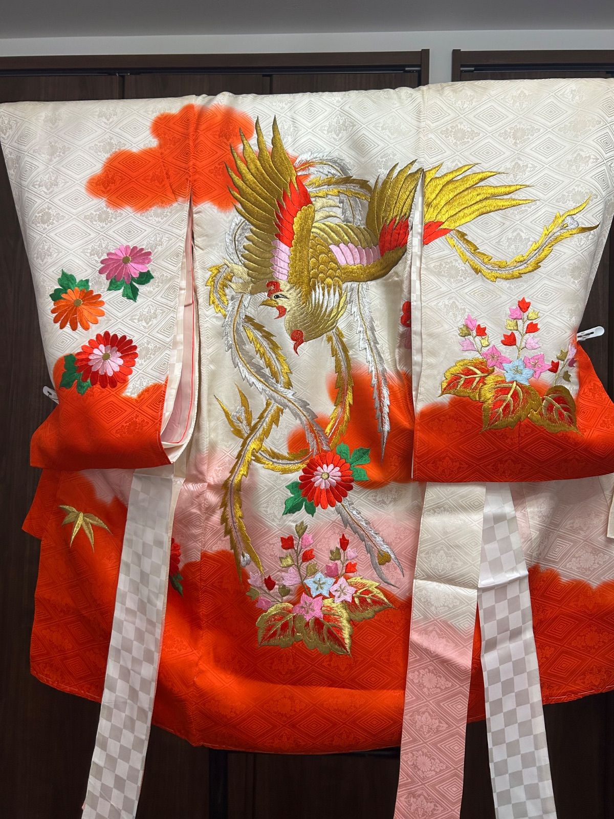 お宮参り 産着 祝着 初着 女の子 豪華刺繍 長襦袢付 中古品 着物 管理番号 KKVCH11