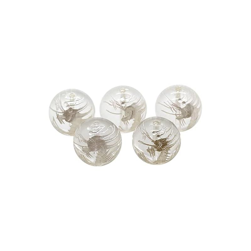 【新品】 石輝 [バラ売り5玉]銀彫五本爪皇帝龍水晶16ｍｍ玉パワーストーン 作成用ゴム1ｍ＆通しワイヤー＆ブレスレットの作り方説明書付き[t030]