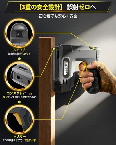 Anesty CSG04 電動タッカー 2in1 ステープルガン＆ネイルガン コードレス 省力設計・強力打ち込み 家庭用 USB充電式 替針4000本付 日本語説明書wb 841e8c2d