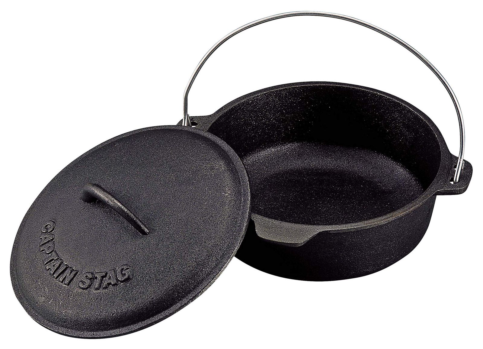 キャプテンスタッグ(CAPTAIN STAG) キャンプ バーベキュー ダッチオーブン 鉄鋳物 20cm シーズニング不要 UG-3045wb eac9caf1