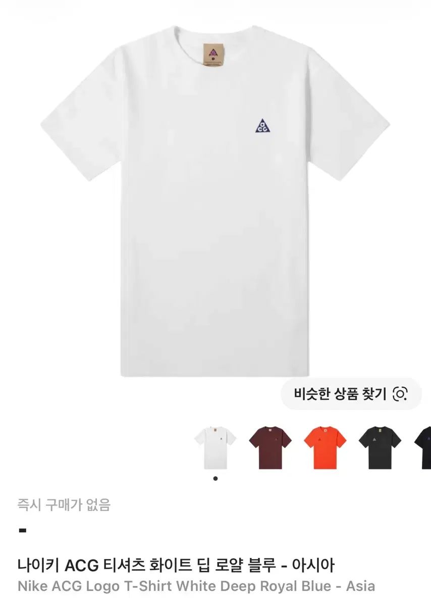 ナイキ ACG Tシャツ 白 ディープ ロイヤル ブルー - アジア