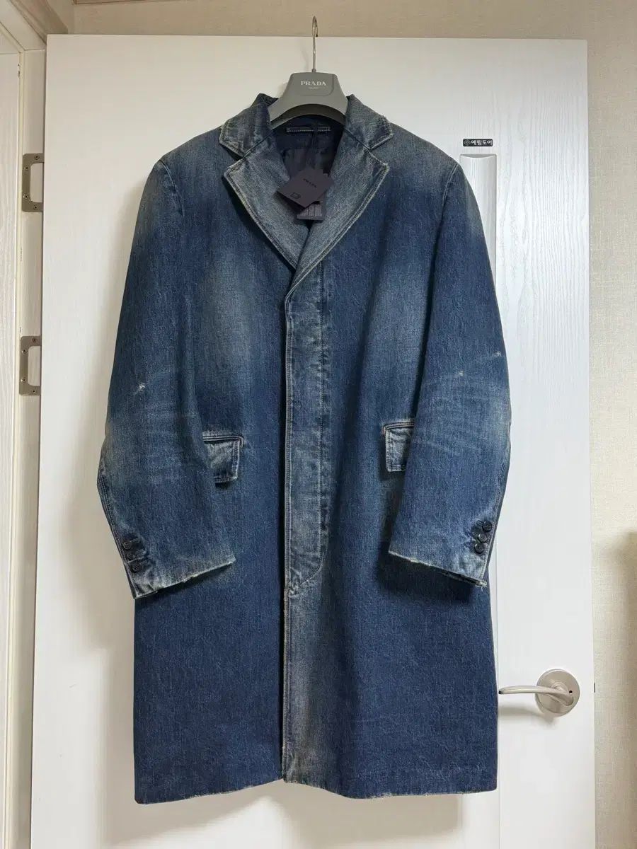 新品 PRADA プラダ ウォッシュド デニムコート ジャケット