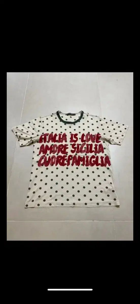 Dolce&Gabbana ドルチェ＆ガッバーナ ドット プリンティング 半袖 Tシャツ 48