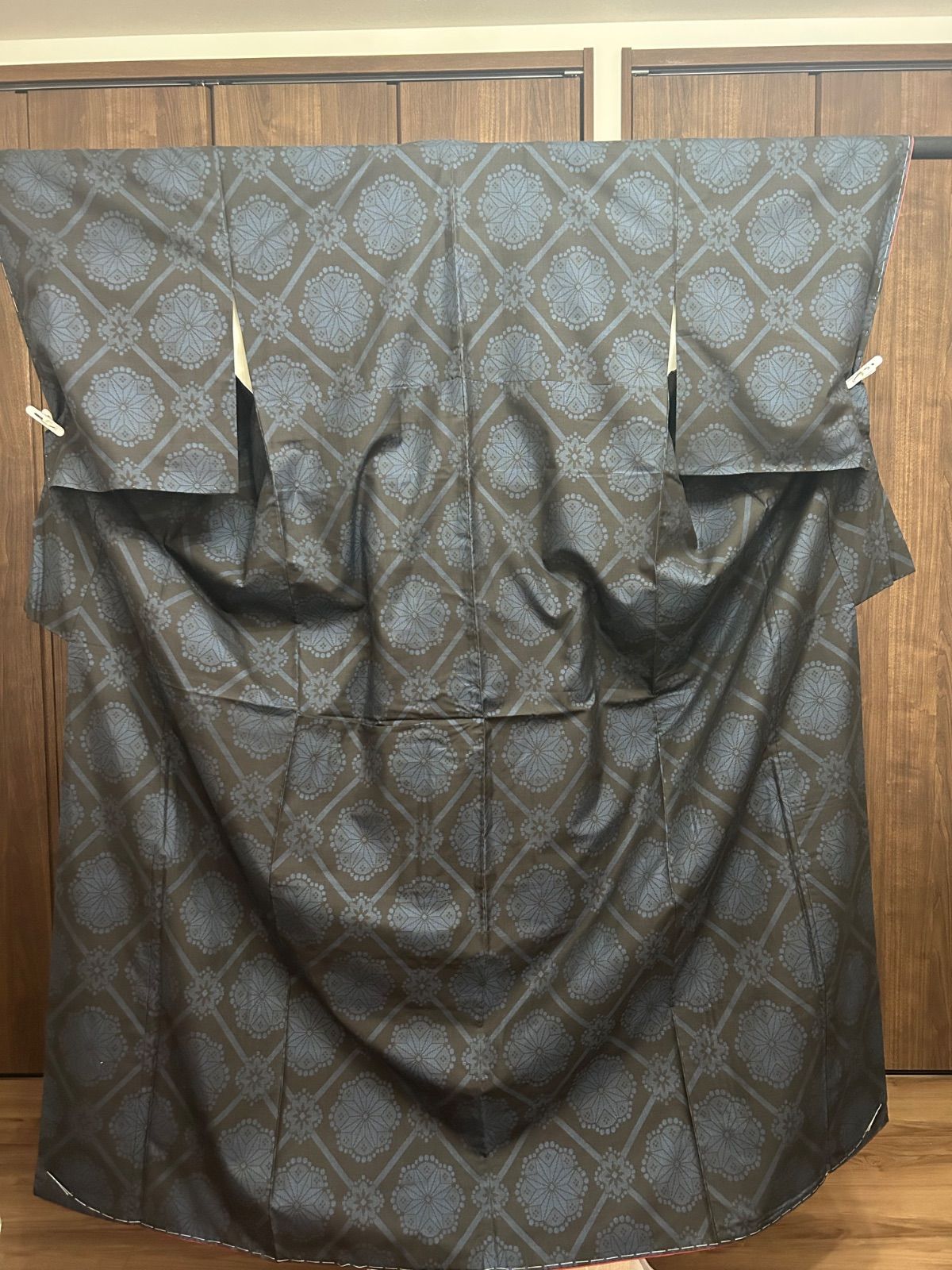 本場大島紬 着物 紺色 証紙付 純泥染 中古品 管理番号 KKVCH13