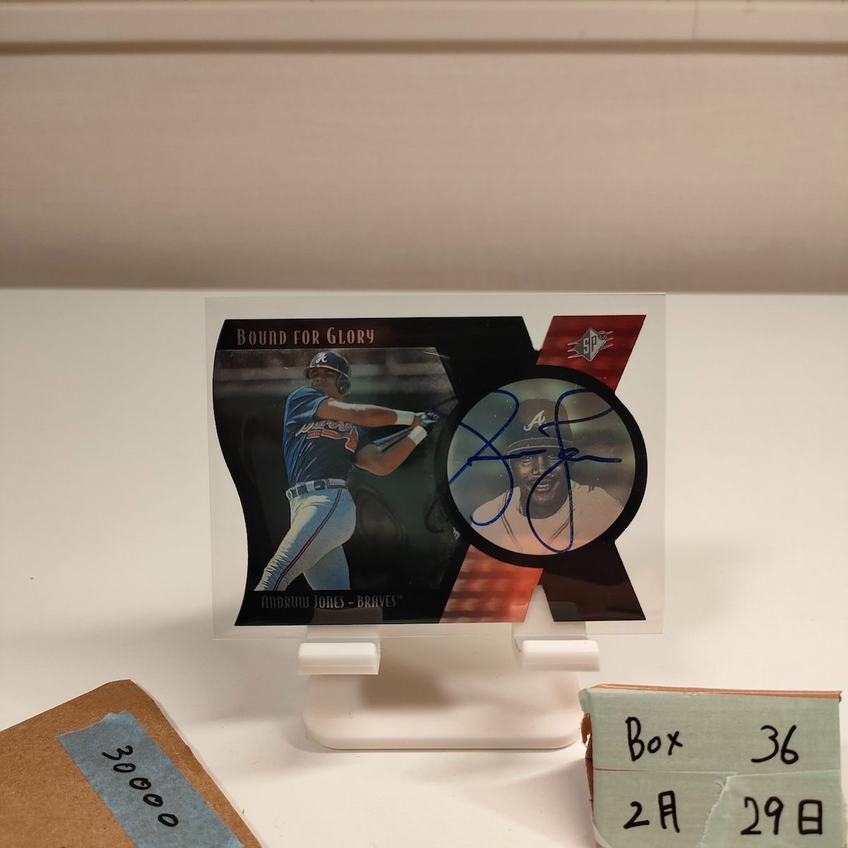 2000 Upper Deck SPx Andrew Jones 56/250 直筆サインカード Atlanta Braves Bound for Glory カード