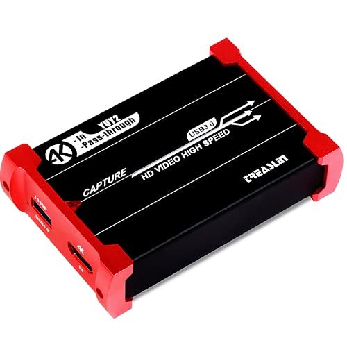 TreasLin USB3.0 HD ビデオキャプチャーボード Switch PS5 PS4 PS3 Xbox Wii U用サポート（4K30FPS入力 4K30FPSパススルー、HD HDMI 1080P60FPSゲーム録画・HDMIビデオ d3c406f2