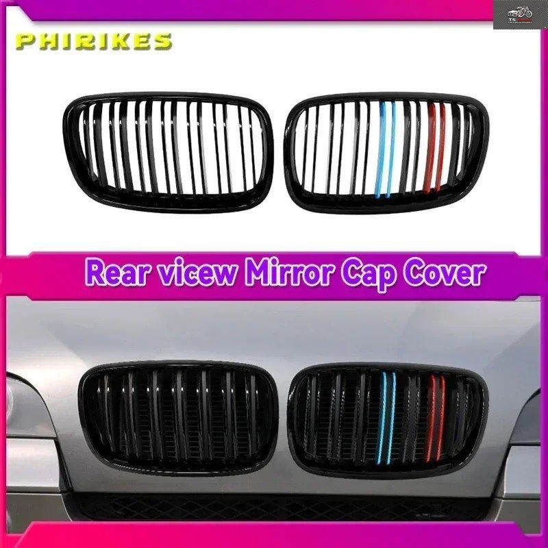 車のフロントバンパーグリル グロス仕上げ 左右キドニーグリル BMW X5 E70 X6 E71 2007-2014 #51137307599 51137307600