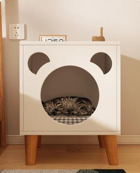 ベッドサイドキャビネット猫小屋現代のシンプルな寝室ベッドサイドキャビネット家庭用物置き小型キャビネット四季通用式猫ベッド