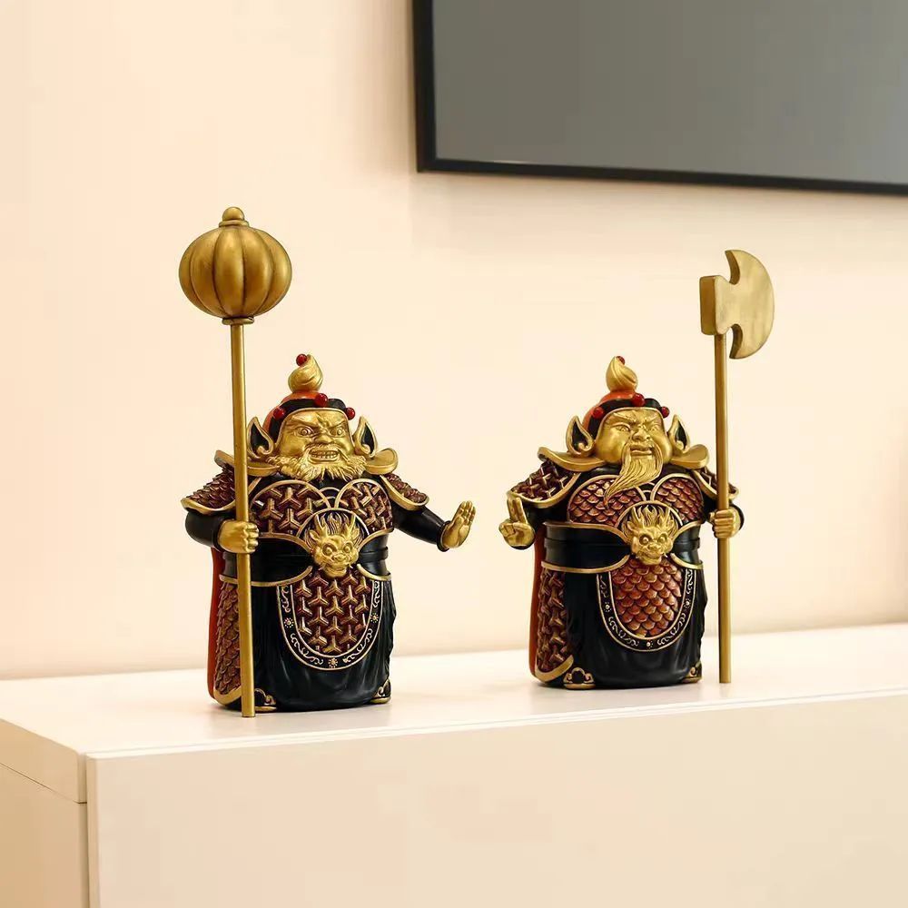護宅門神フンハ二将飾り事務室居間入戸玄関玄関キャビネット装飾品