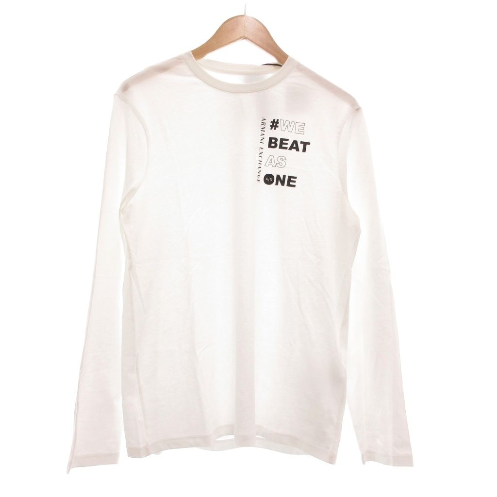 アルマーニエクスチェンジ A/X ARMANI EXCHANGE タグ付き 23FW AXロゴ 長袖 クルーネック Tシャツ M 白 ホワイト /MG