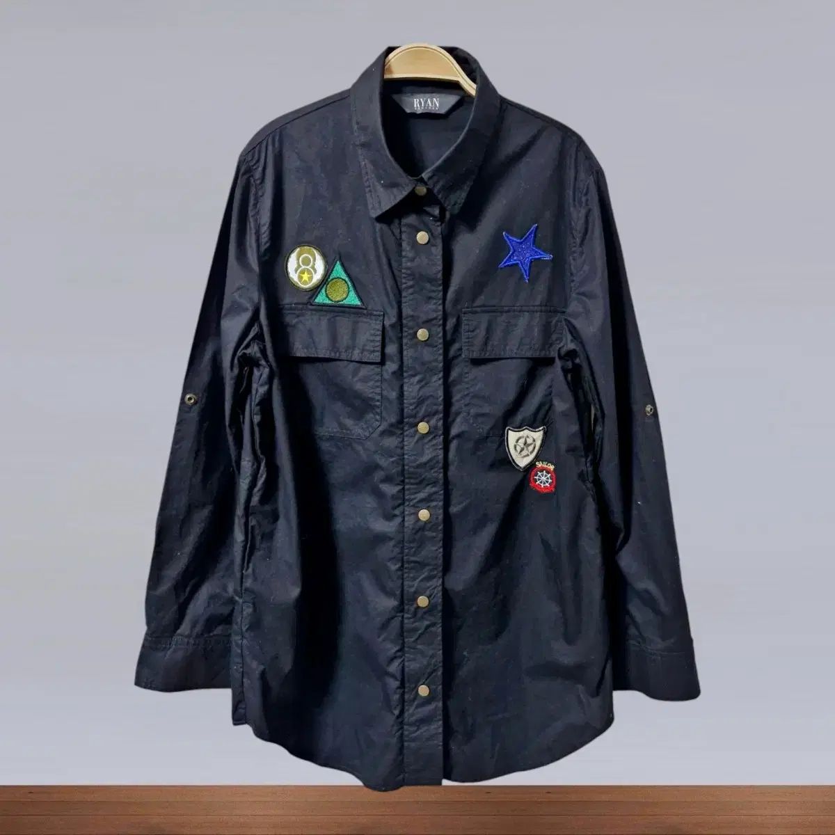 RYAN リーアンNEW YORK パッチ シャツ コットン ジャケット