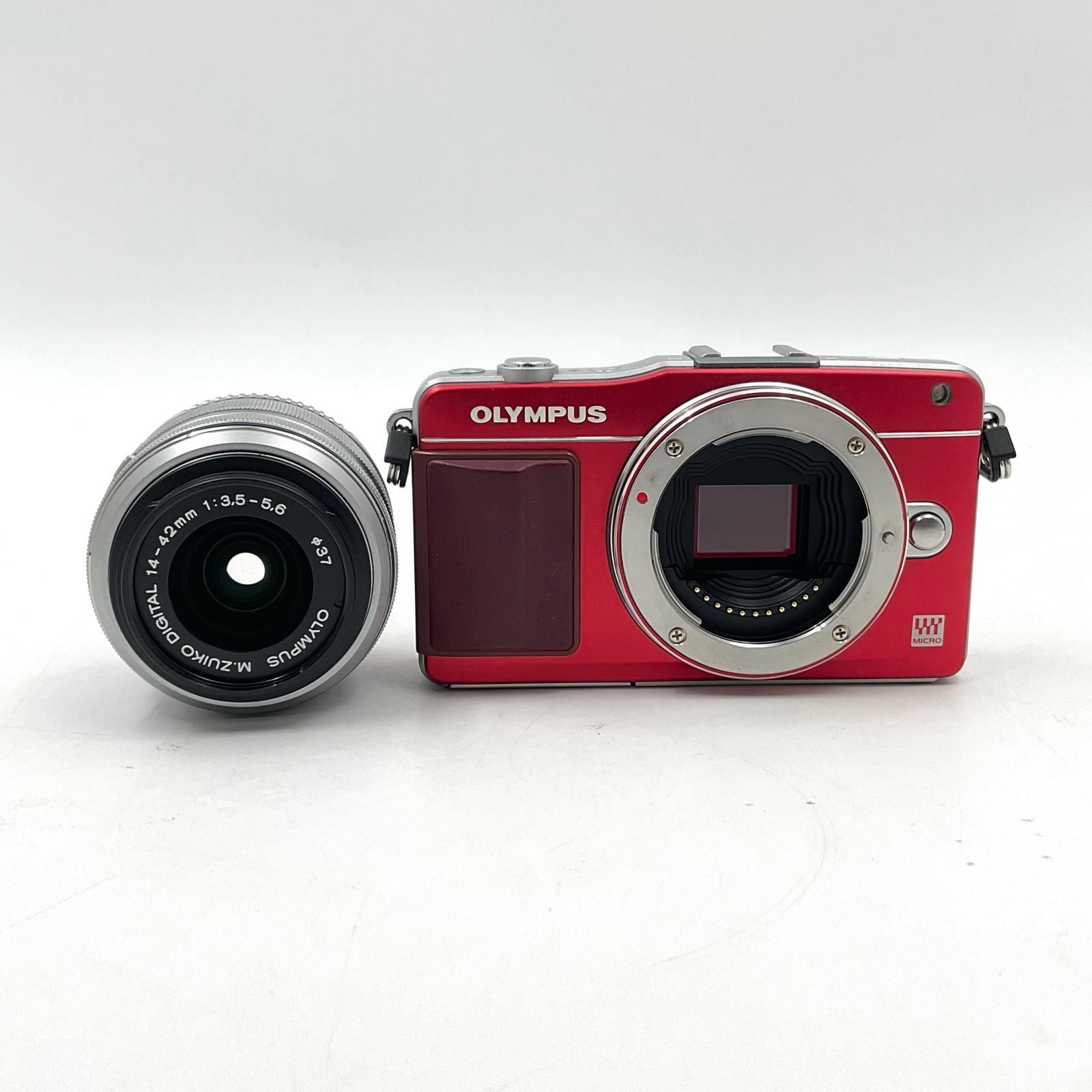 【最速発送】OLYMPUS デジタル一眼 PEN mini E-PM2 レンズキット レッド【難有】