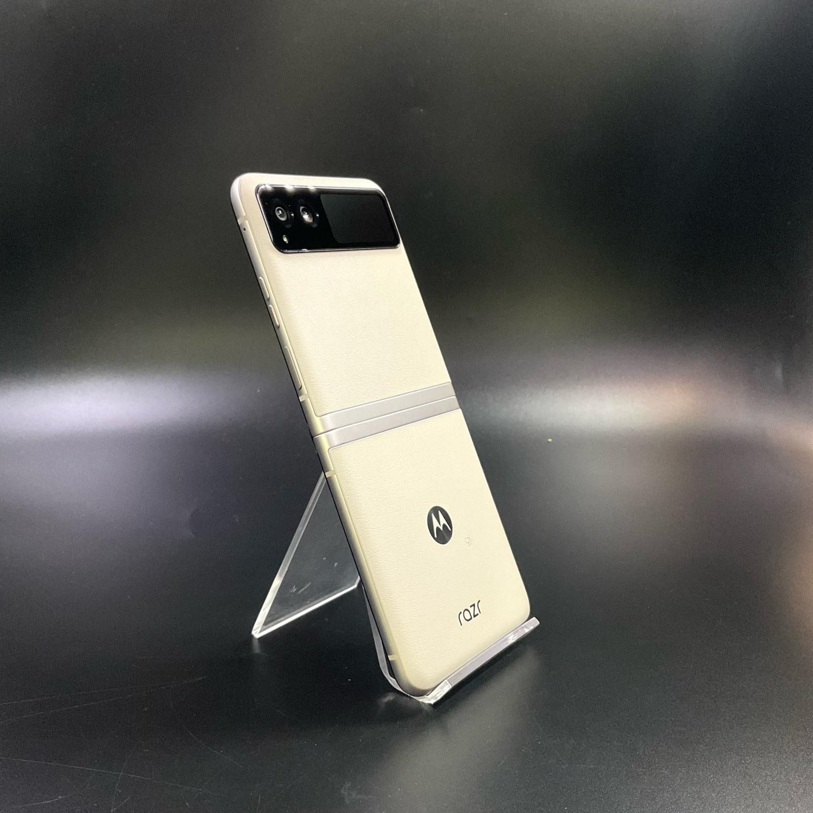 【全額返金保証】【最速発送】Motorola razr 40 256GB バニラクリーム SIMフリー XT2323-4 白ロム 美品 動作確認済
