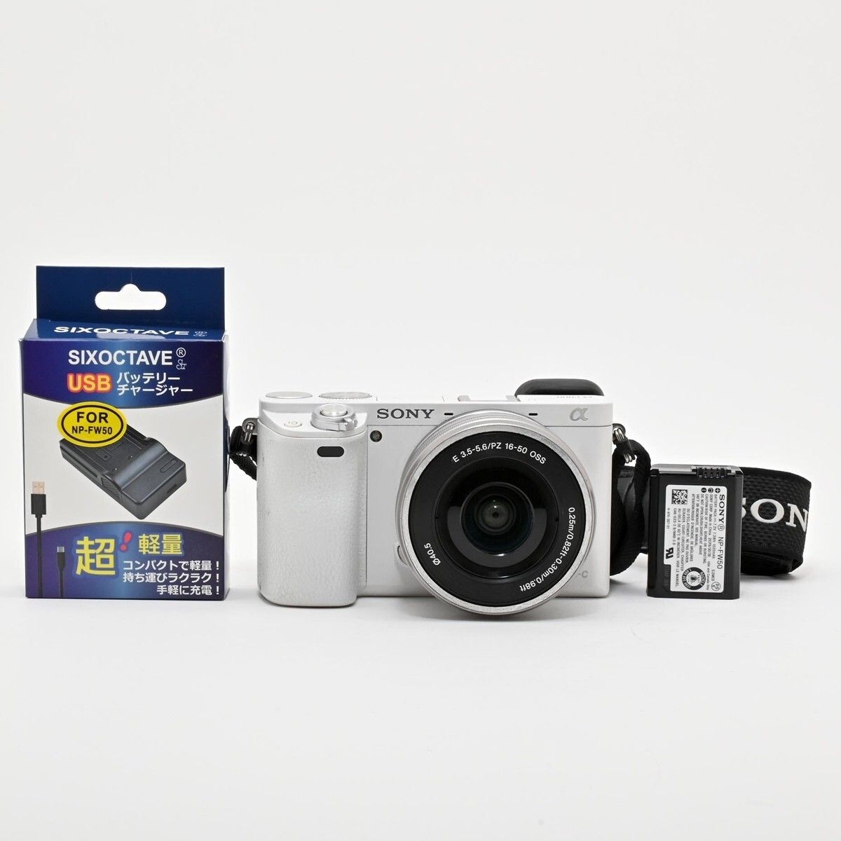 1360＜並品＞ SONY ミラーレス一眼 α6000 パワーズームレンズキット E PZ 16 50mm F3 5 5 6 OSS ホワイト ILCE 6000L W