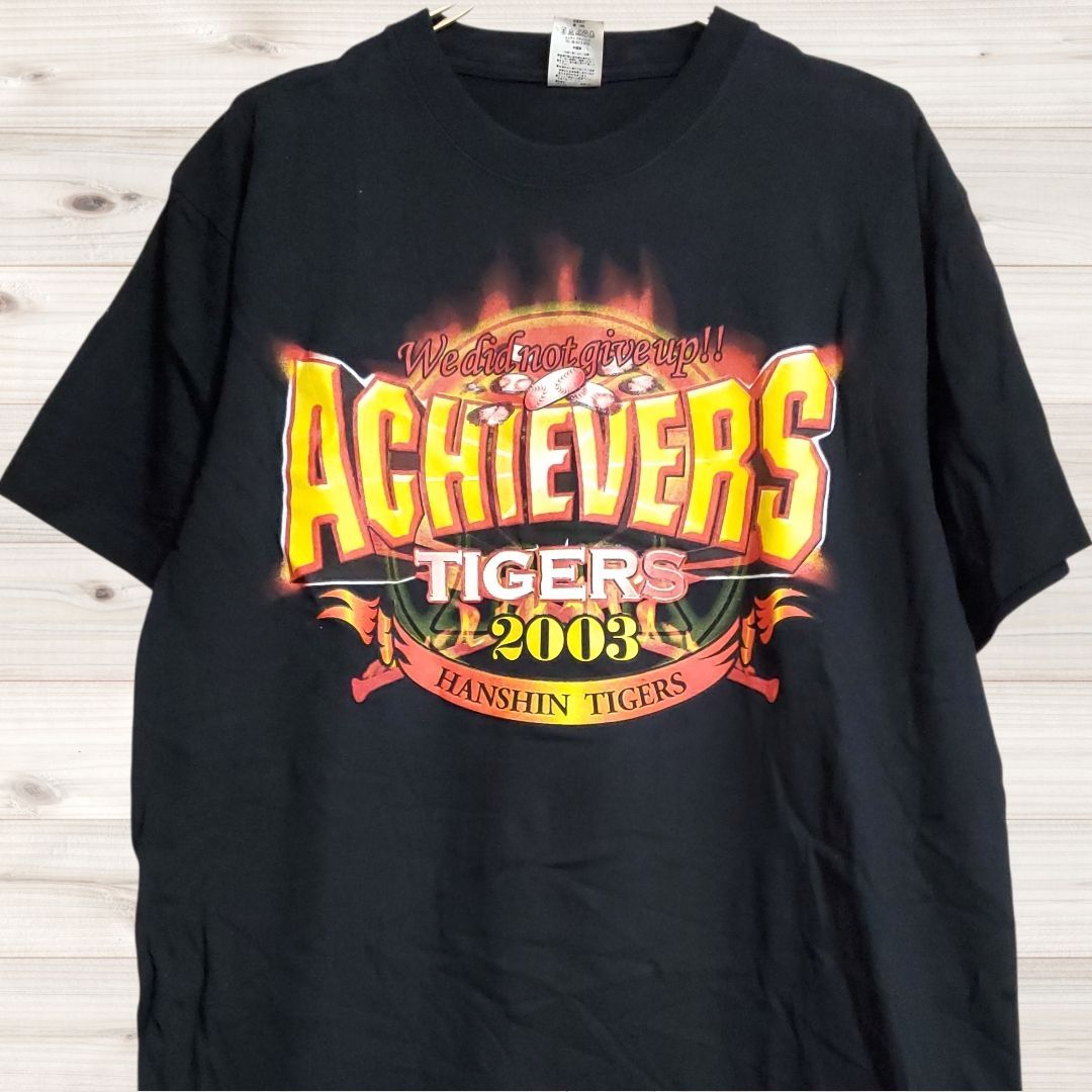 【阪神タイガース】Tシャツ B1693 A chievers tigers 2003 阪神タイガース 半袖Tシャツ 優勝記念