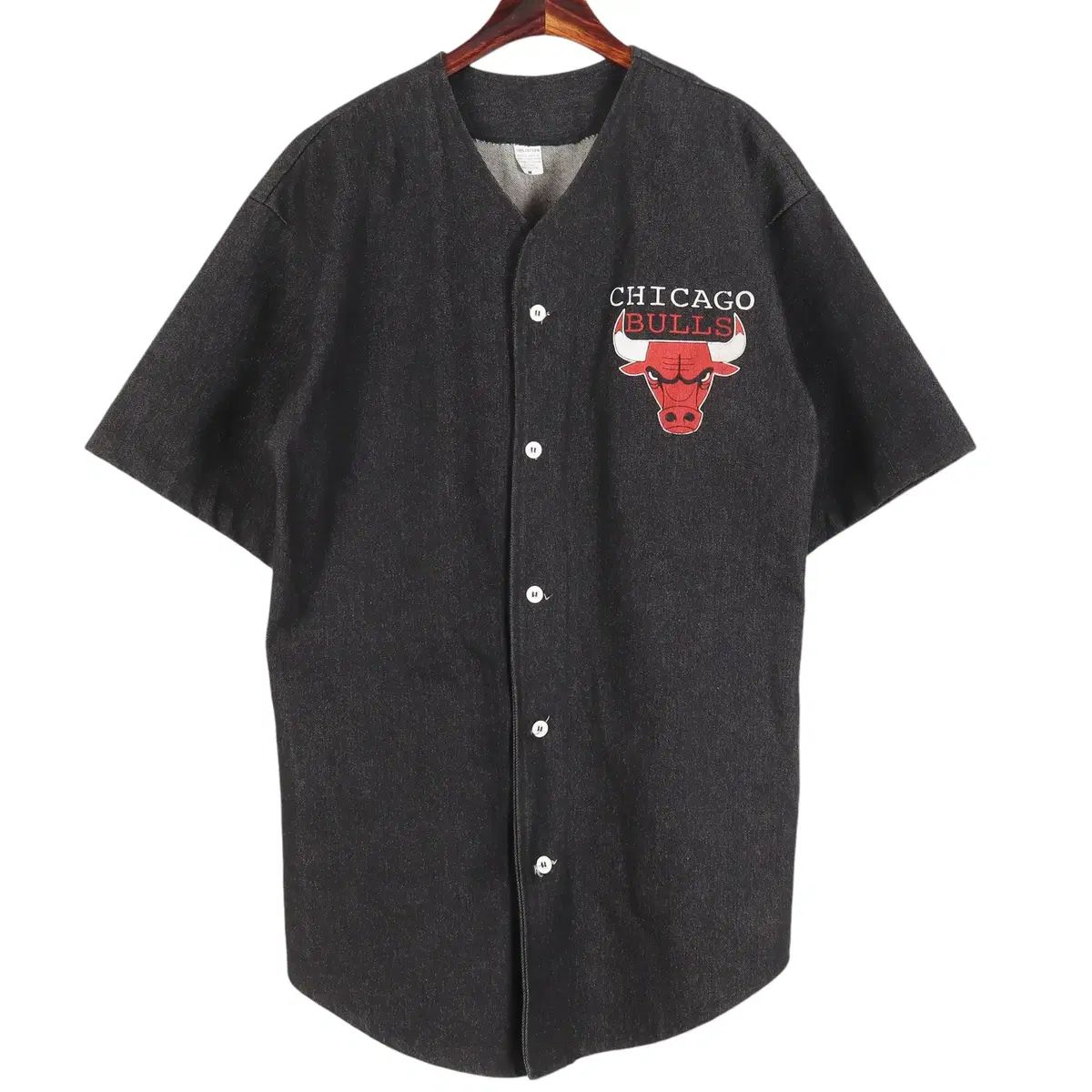 Chicago Bulls（シカゴ・ブルズ） HARD コットン 半袖 デニム シャツ 外国 M(XL)