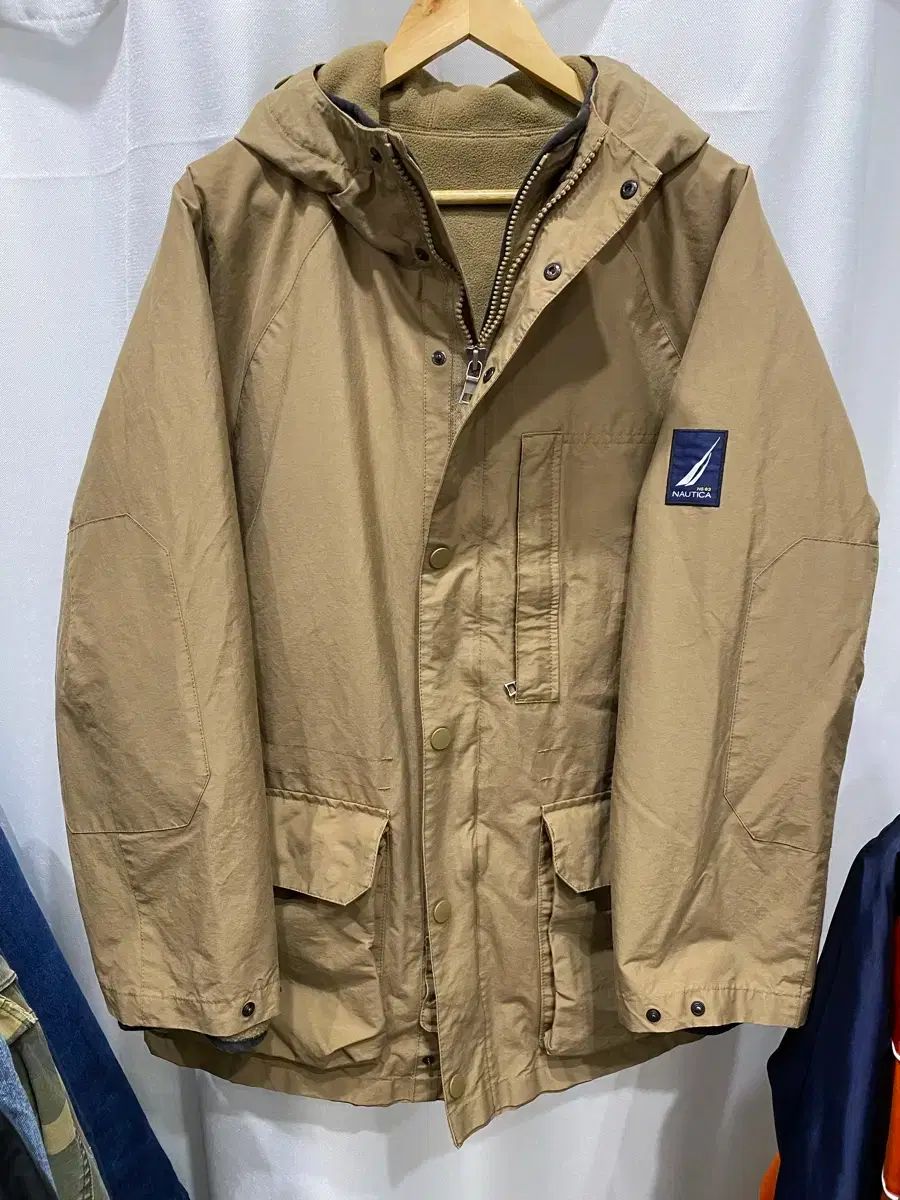 XL 2XL/唯一実物 90s ノーティカ ミリタリー リバーシブル マウンテンパーカー ジャケット