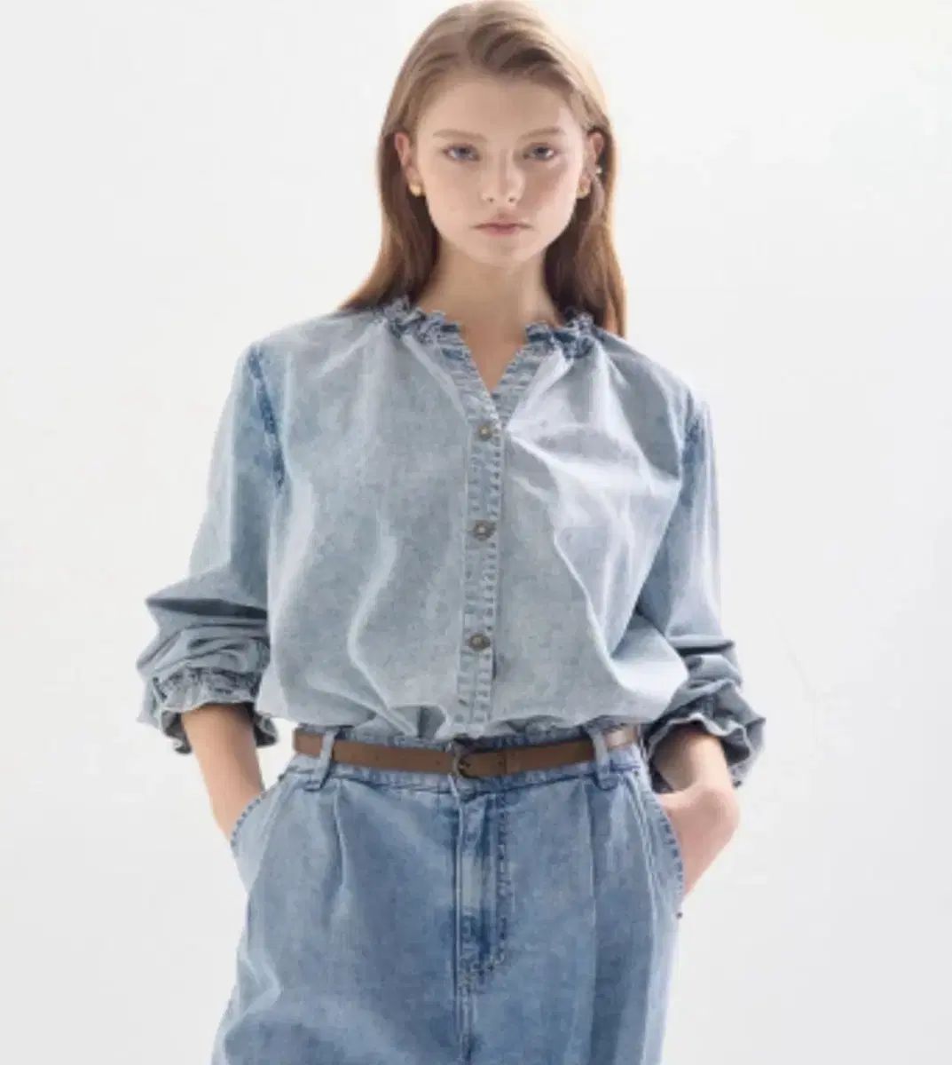 新品) ランバン LANVIN COLLECTION デニム シャツ