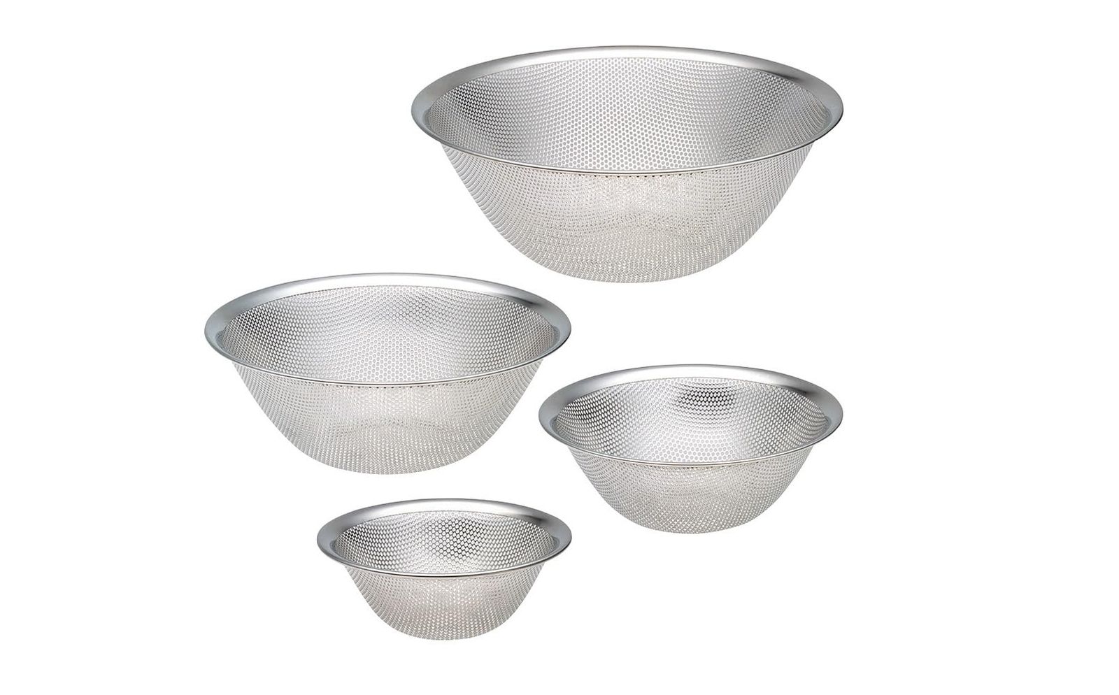【特価セール】日本製 ステンレス ザル (16.19.23.27cm) セット 4点セット 食洗機対応 一体成型 ステンレスパンチングストレーナー 下ごしらえ Sori) ステンレス製 柳宗理(Yanagi 燕三条