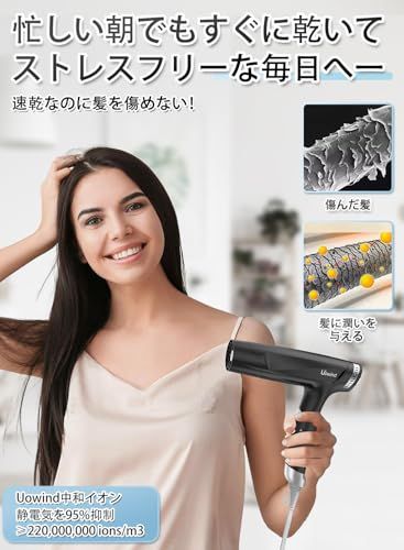 ドライヤー 大風量 高風速 1400W 速乾 ヘアドライヤー 中和イオン 髪質改善 低騒音 熱ダメージ抑制 3段階温度調節 サロン級 ヘアケア 静電気防止 折り畳み コンパクト ノズル付き 祝日のプレゼント ヘアサロン 家庭用/旅行用 出張 685594fe