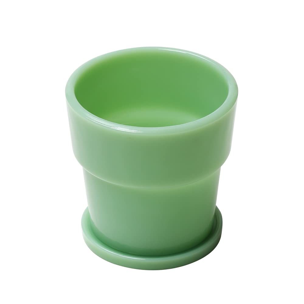 【特価商品】ジェード Milk 14cm Glass 直径 Planter 4号 Pot 植木鉢 4 ガラス (ミルクガラスプランターポット (イデアコ) 4) ideaco