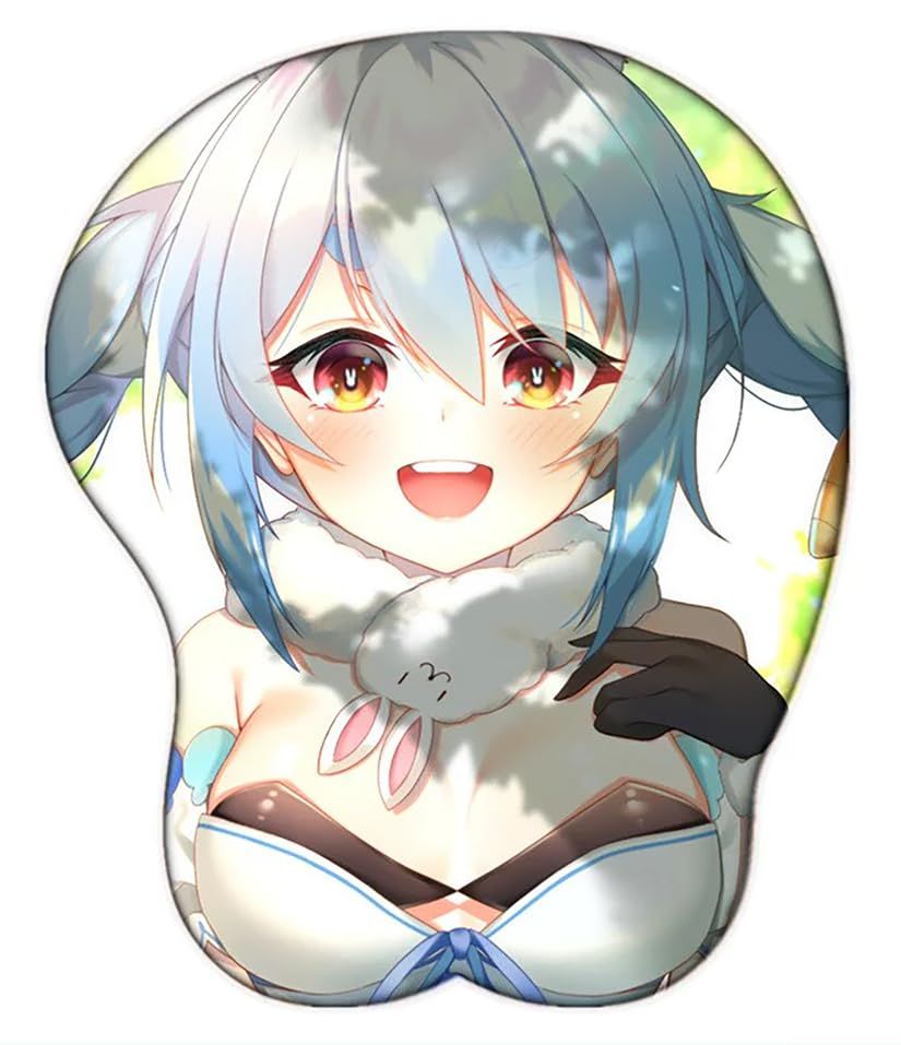 ふわふわ可愛いアニメ風おっぱいマウスパッド | キャラクター風ぷにぷにクッション付き手首サポートリストレスト | 滑り止め加工&耐久性 人間工学設計・軽減・快適操作 | ソフトタッチ素材 | オフィス・テレワーク・ゲーミング対応 | 推しキャラ癒し系デスクアク