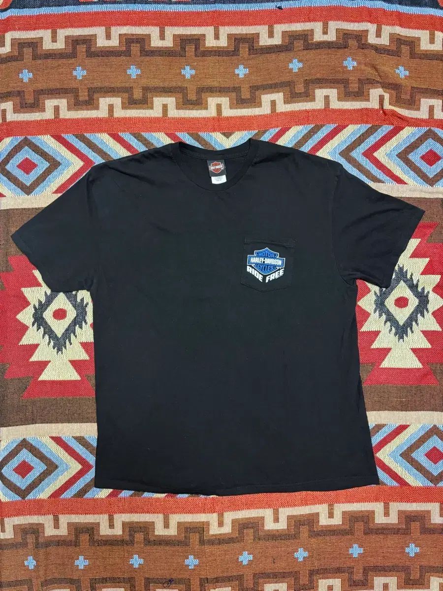 2XL) ハーレーダビッドソン スモーキー マウンテン ポケット 半袖 Tシャツ ブラック