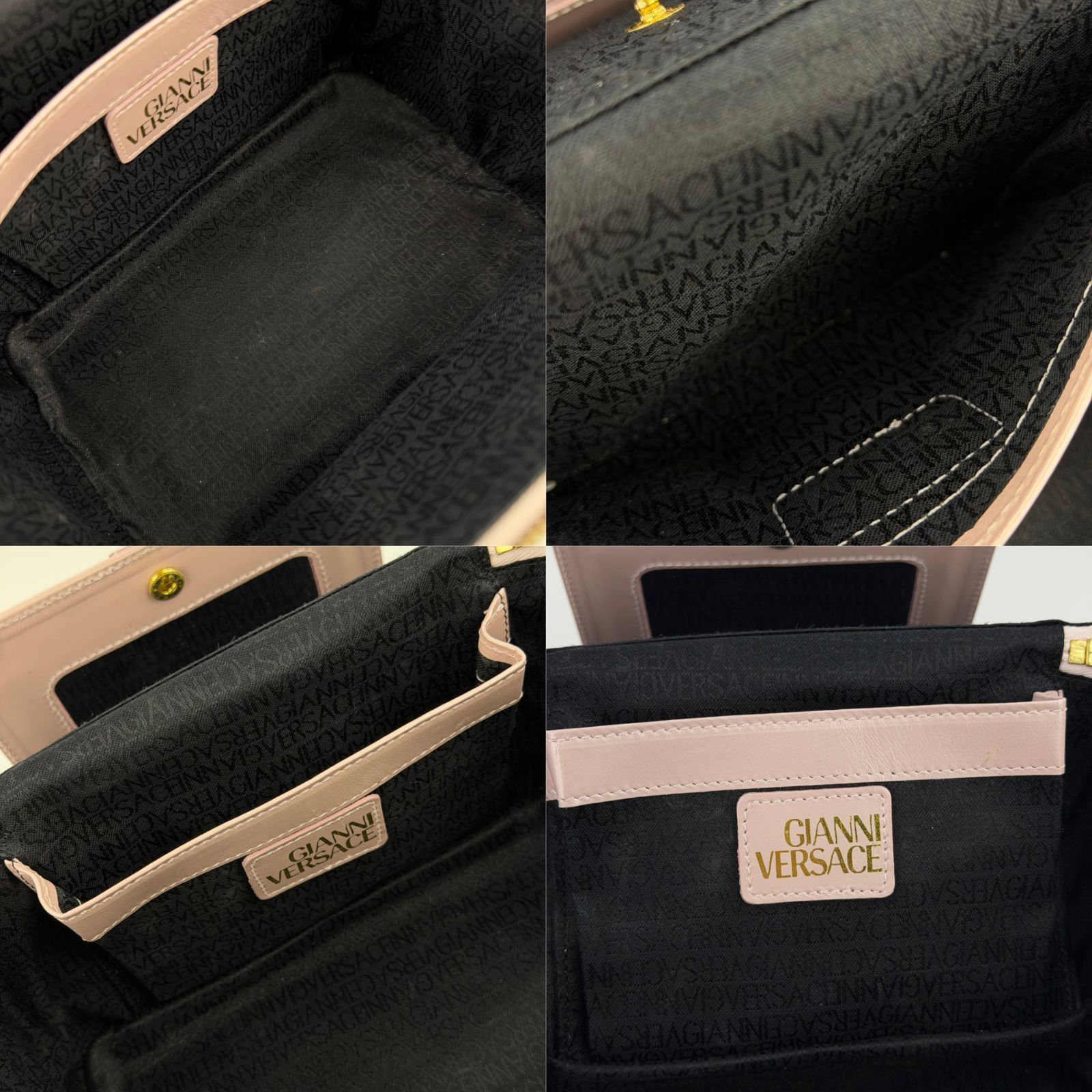 中古】GIANNI VERSACE ヴェルサーチ バニティバッグ ハンドバッグ 