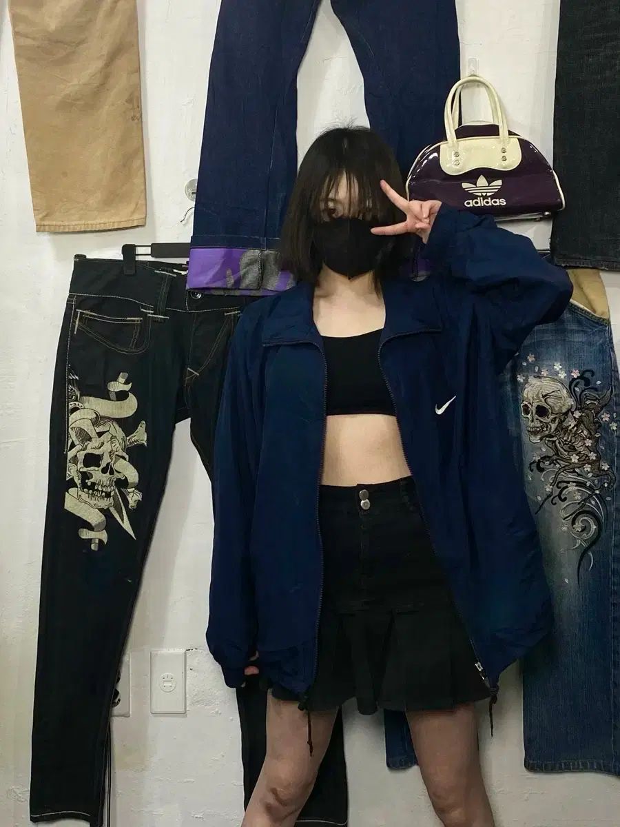 90s NIKE ネイビー 白 ビックロゴ ウィンドブレーカー XL