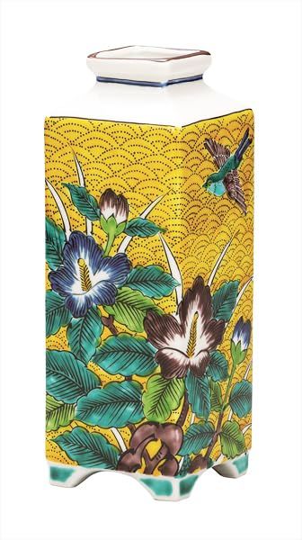 九谷焼いわたや 7号花瓶･吉田屋芙蓉 K9-1324
