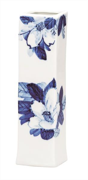 ナカマル『九谷焼』7.5号花瓶･染付山茶花 K9-1317