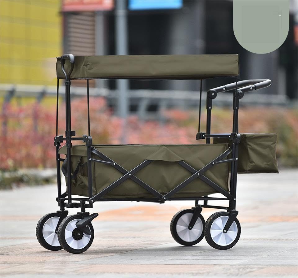 BTM キャリーワゴン 屋根付き 長物対応 折りたたみ 耐荷重100kg 軽量 頑丈 持ち運び便利 キャリーカート 台車 アウトドア キャンプ用品 買い物