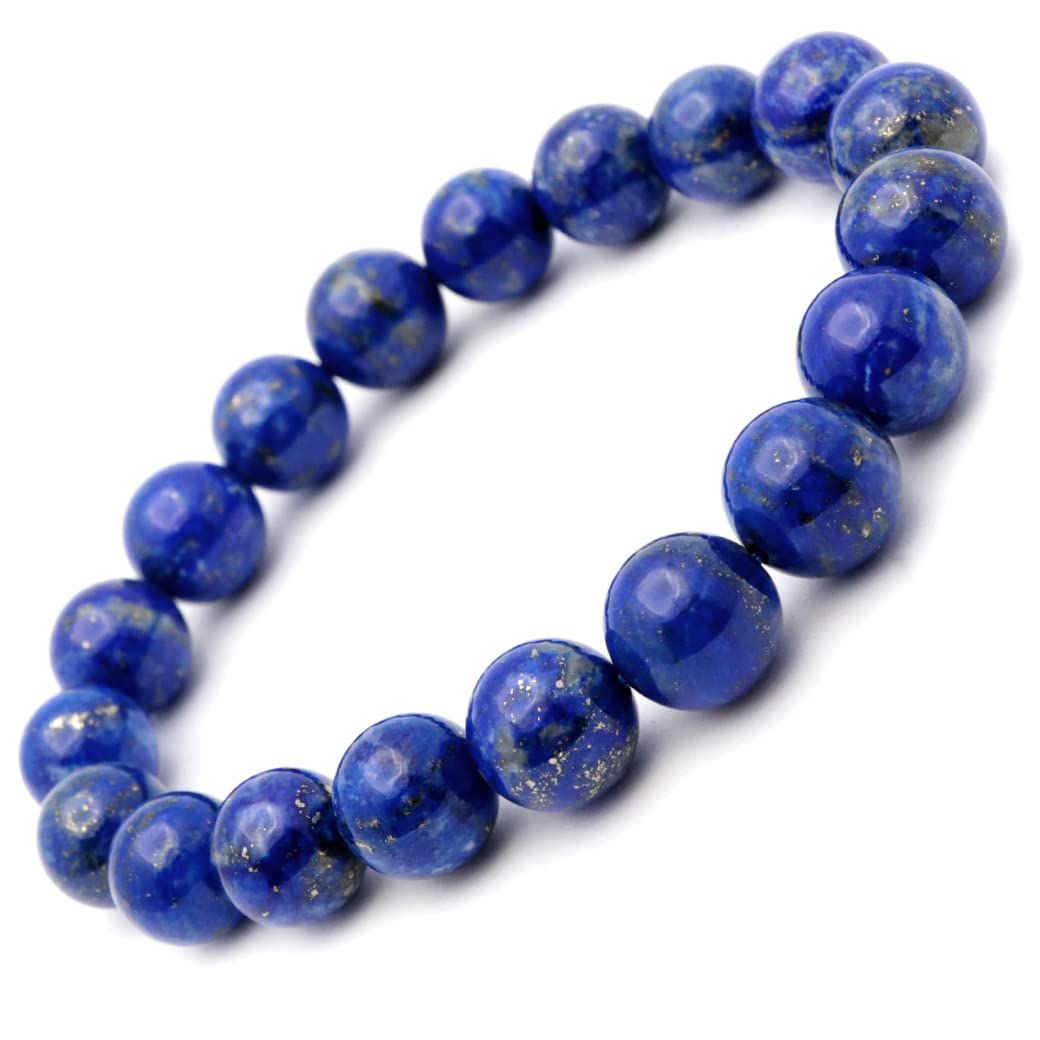 [GOLD STONE] ラピスラズリ ブレスレット 10-11mm 12月 誕生石 天然石 パワーストーン 内周 約19cm