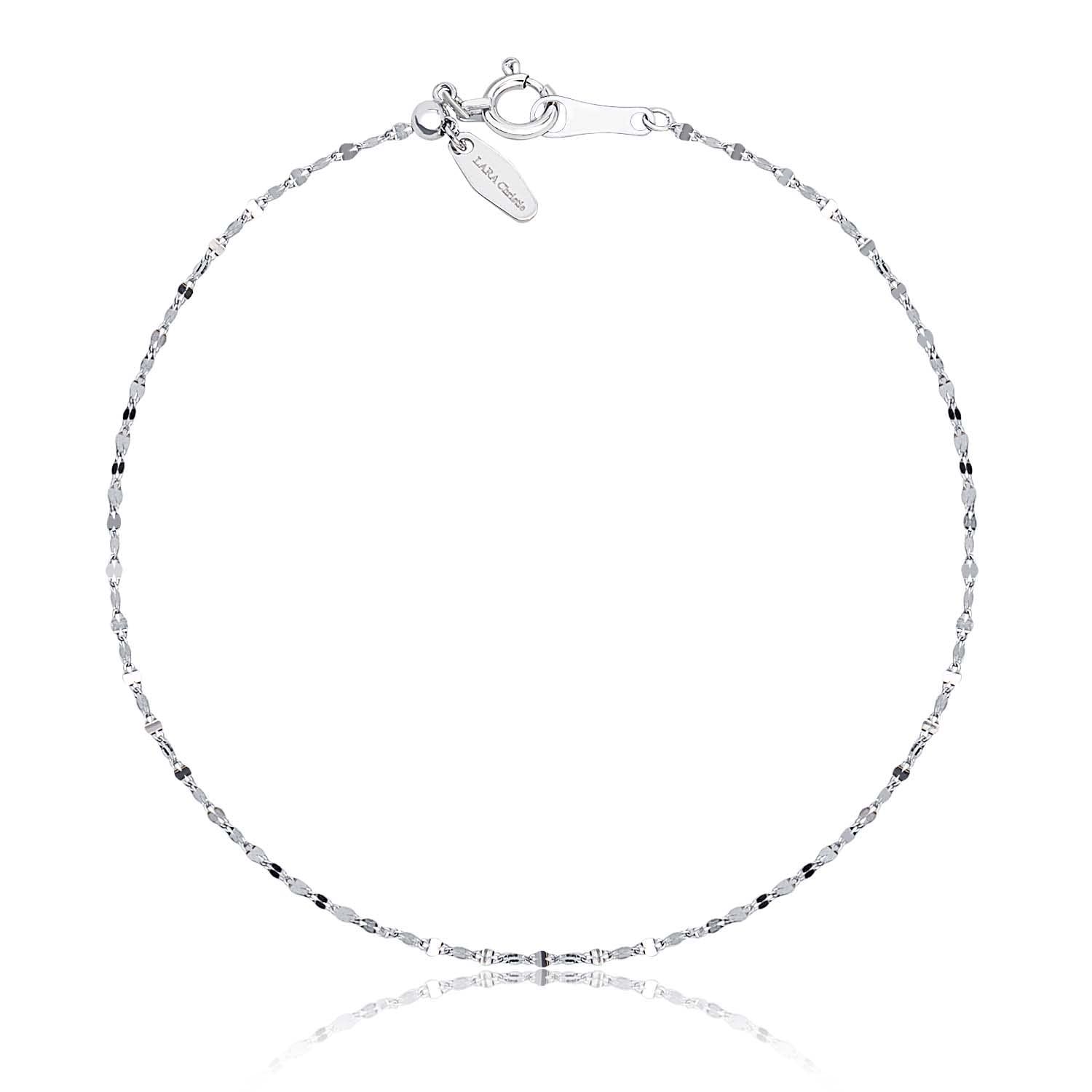 [ララクリスティー] チェーン ブレスレット Pt850 プラチナ ペタル 幅 1.2mm 約 0.6g 長さ 18cm lb97-0003-pt