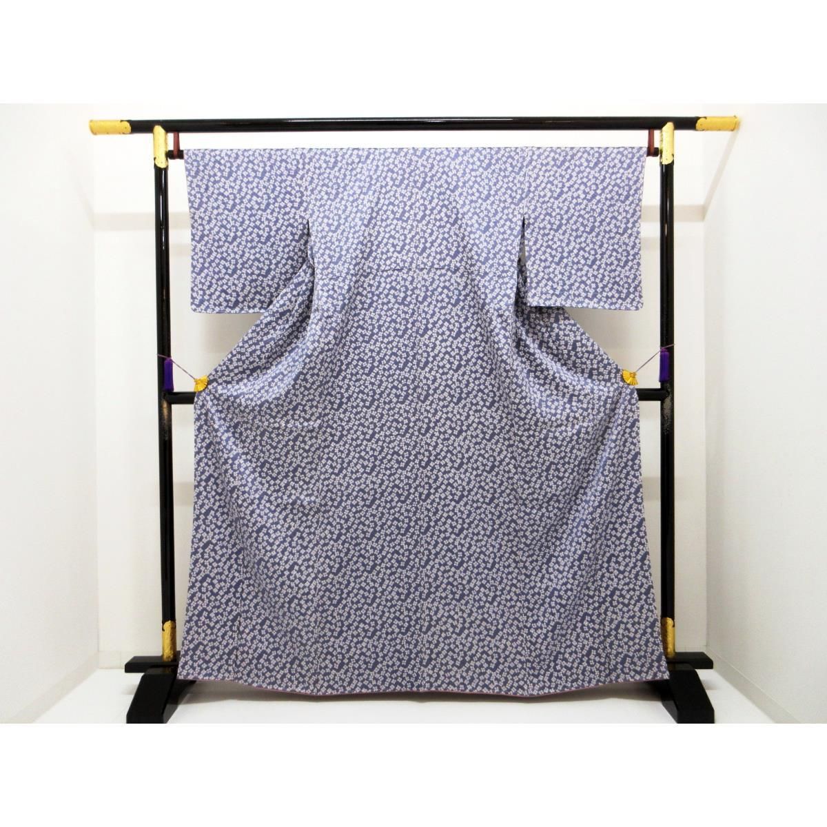 【未使用品】小紋　総絞り　胴抜き仕立て